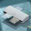 得力（deli）A4简洁时尚静音型塑封机 过塑机 冷热裱 浅银灰3897