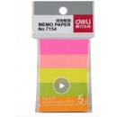得力（deli）7154 炫彩荧光百事贴/便签纸/便利贴 50*15mm  5色/包