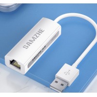 山泽(SAMZHE)USB转RJ45网线接口 USB2.0百兆有线网卡转换器UWH10