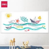 得力（deli）90*200cm 软磁铁自粘白板/磁性白板贴/软白板贴/墙贴 带背胶(白)8718