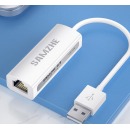 山泽(SAMZHE)USB转RJ45网线接口 USB2.0百兆有线网卡转换器UWH10
