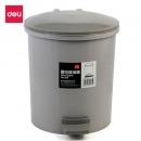得力(deli) 959脚踏耐用圆纸篓/清洁桶/垃圾桶 5.5L（蓝灰可选）