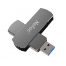 朗科（Netac）USB3.0 U盘U681 高速360旋转金属车载U盘加密闪存盘 铁灰色 32GB