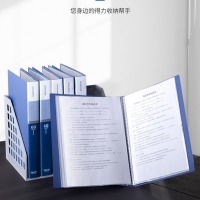 得力(deli)A4/60页商务资料册插袋文件册活页文件夹文件收纳袋活页插袋文件夹5005