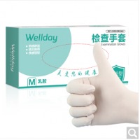 维德 医疗一次性橡胶乳胶丁腈PVC检查手套医生卫生手术家用手套薄（PVC）100只/盒【L