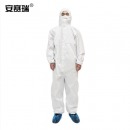 安赛瑞 一次性防护服 防尘防水无纺布连体带帽防护服 一次性连体隔离服M码 28058
