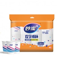 妙洁 纸杯一次性杯子 100只装 228ml