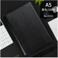 得力（deli）活页记事本25K商务笔记本文具A5皮面本办公会议记录本办公用品 黑色25K