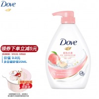 多芬沐浴露 桃悦水透沐浴乳1000g 白桃果香 0皂基 清爽易冲洗 保湿修护 （新老包装随机发货）