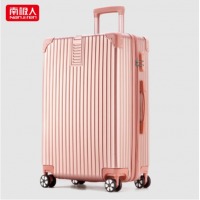 南极人（Nanjiren）拉杆箱直角款拉链行李箱男ins网红旅行箱万向轮20英寸登机箱皮箱子女学生 直角拉链款-玫瑰金 26英寸