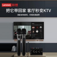 联想Thinkplus电视麦克风 智能声卡全民K歌无线话筒 家庭ktv一拖二唱歌卡拉OK 小米康佳海信长虹 TW01C