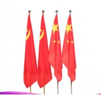 易利丰(elifo)办公室党旗落地国旗带杆摆件 室内立式落地旗杆2米 会议室装饰红旗架旗座底座 金色底座(内含4号国旗1面)