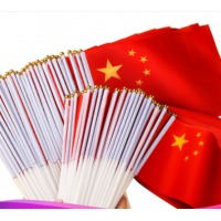 易利丰（elifo）小国旗手摇旗小红旗手摇国旗中国小五星红旗小旗子带杆小旗杆 8号小国旗（50面+50杆）