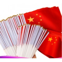 易利丰（elifo）小国旗手摇旗小红旗手摇国旗中国小五星红旗小旗子带杆小旗杆 8号小国旗（100面+100杆）