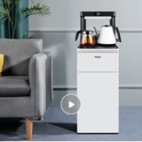海尔（Haier）新款茶吧机家用全自动上水智能下置水桶小型温热多功能饮水机立式温热 白色