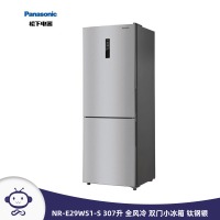 松下（Panasonic） NR-E29WS1-S 307升全风冷无霜家用双门小冰箱 LED显示屏 钛钢银