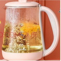 美的（Midea）养生壶 煮茶器煮茶壶 电水壶烧水壶花茶壶电热水壶 迷你玻璃热牛奶YS15C205A 带蛋架1.5L