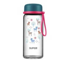 苏泊尔 SUPOR 办公耐热单层玻璃杯 男女士水杯 500ML 落日山丘 KC50CW10