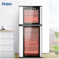 海尔（Haier）消毒柜家用 立式二星级消毒柜 自营 100L大容量 双开门净烘一体 光波