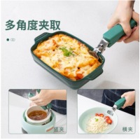  双枪 防烫取碗夹防烫手套提盘器3件套 蒸锅夹子厨房用品不锈钢硅胶防滑夹碗器蒸锅提