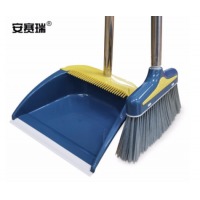 安赛瑞 扫把簸箕套装 不锈钢可拆卸撮箕笤帚 家庭办公室梳齿型扫地刷 711288
