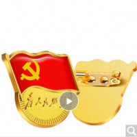 冰禹 BYaf-23 金属徽章 团徽共青团勋章锌合金 标准新型党徽胸章 为人民服务10个别针款