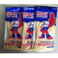 粤龙 乳胶防护手套 M码