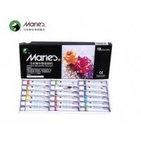 马利(Marie's)水粉颜料盒装18色12ml 学生初学者水粉画颜料套装 美院写生易清洗