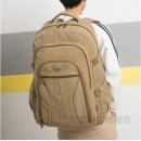 旅行包大容量 旅行袋手提行军背囊超大容量加厚帆布双肩包男士背包旅行包女行李包运动旅游登山包袋 卡其色