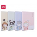 得力(deli)4本32k72页睡衣趴系列学生胶套本套装 软抄本记事本日记本笔记本子文具 T3272