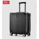 南极人（Nanjiren）行李箱商务拉杆箱拉链ins网红旅行箱万向轮18英寸登机箱皮箱子男女学生化妆 时尚迷你款-黑色