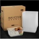 美厨（maxcook）一次性饭盒 一次性打包盒900ml带盖50只装 长方形透明塑料快餐盒外卖盒便当保鲜盒子MCFT043