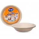 妙洁（MIAOJIE）源蔗纸盘纸碗一次性餐具家用户外食品用防水防油加厚本色可降解 圆盘16cm-10只装