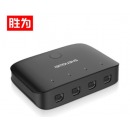 胜为（shengwei）USB共享器 4口打印分线器 USB手动切换器 多台电脑共享打印机 四进一出 US-401