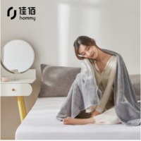 佳佰 毛毯 毯子小法兰绒米粒绒双层毯盖毯披肩毯毛巾毯午睡毯 烟灰色 110*140cm