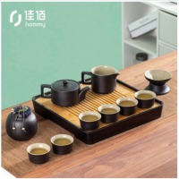 佳佰 家用茶具简约客厅功夫茶具套装小套茶具泡茶小茶台日式茶盘简易小茶具茶壶茶杯茶叶罐