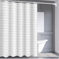 富居(FOOJO)浴帘 浴室门帘 【防水加厚】隔断帘窗帘 PEVA方格150×180cm