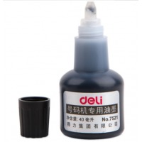 得力(deli)40ml号码机专用油墨 黑色 【10瓶装】 7521