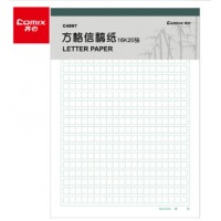 齐心(Comix)方格信稿纸草稿纸作业本16K20张 3本装 C4897-3