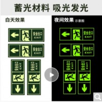 趣行 安全出口左转 6件套 夜光墙贴 消防安全疏散标识指示牌 逃离方向指示