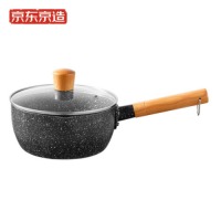京东京造 日式麦饭石不粘锅雪平锅儿童辅食锅 汤锅 奶锅20cm带盖