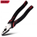 得力（deli）日式省力钢丝钳子60号铬钒钢老虎钳子多功能平口钳剪线钳胶把手钳 省力型日式钢丝钳7寸 DL100107