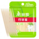 美丽雅 袋装牙签400支装 竹制双头使用清洁牙缝剔牙棒 便携一次性家用水果签小吃签