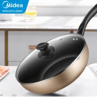 美的（Midea）喆物典雅金麦饭石色涂层不粘炒锅家用电磁炉煤气灶适用炒菜锅平底煎锅送竹铲 
