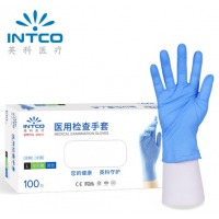 英科医疗（INTCO）一次性医用检查手套 蓝色M码 100只/盒