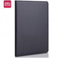 得力(deli)25K80张商务经典皮面本办公用品 会议记事本日记本笔记本子文具 黑790