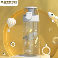膳魔师THERMOS 儿童Tritan运动塑料瓶随行杯便携学生水杯高颜值TCSK-553 GARY 直饮单盖 烟雨灰550ml
