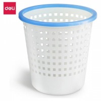 得力(deli)φ26.6cm中号金属网状圆纸篓 办公家用垃圾桶 垃圾分类 办公用品 黑色