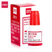 得力(deli)10ml财务印章原子印油 红色原子印章油 办公用品 9873