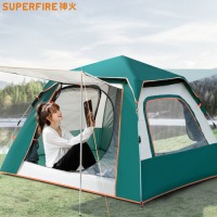 神火（supfire）全自动免搭建帐篷 3-4人大空间露营帐篷户外遮阳防雨帐公园休闲帐篷